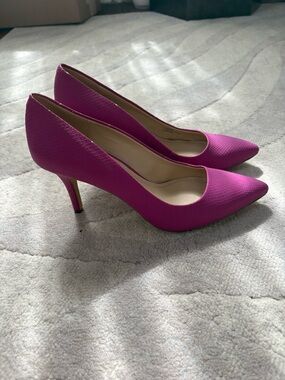Hot Pink Snakeskin Pumps